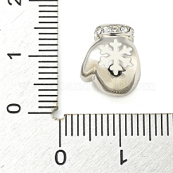 Anti-appannamento 925 perlina europea in argento sterling micro pavé di zirconi cubici&nbsp;STER-Z010-01P-02