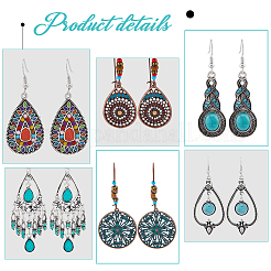 10 пара 10-х видов сережек-капель&nbsp;EJEW-FI0001-45