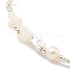 Эластичные браслеты с колоннами из натуральных окрашенных драгоценных камней&nbsp;BJEW-M315-05P