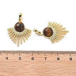 Латунные подвески в виде тигрового глаза&nbsp;KK-B129-09G