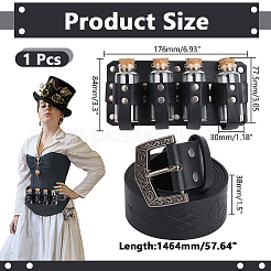 Rechteckige mittelalterliche Gürteltasche aus PU-Leder mit 4 Glastrankflasche&nbsp;AJEW-WH0077-080B