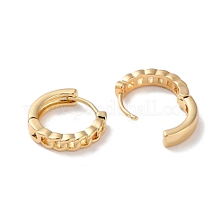 Boucles d'oreilles créoles en laiton en forme de chaîne gourmette pour femmes&nbsp;EJEW-B056-01G-02