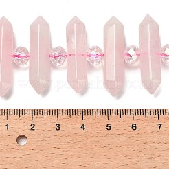 Нити бусин из натурального розового кварца с двойными концами G-H069-B17-01