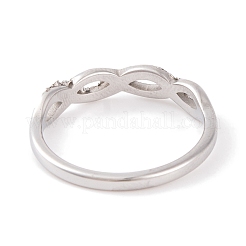 Anello da dito in acciaio inossidabile 304 infinito con zirconi cubici trasparenti per donna&nbsp;RJEW-C086-02-P