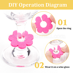 24 шт. 24 стиля фетровых подвесок для бокалов вина AJEW-BC0004-23