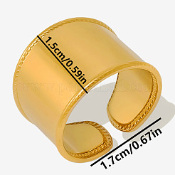 Стильное широкое кольцо-манжета из нержавеющей стали 304 для женщин RG2914-2