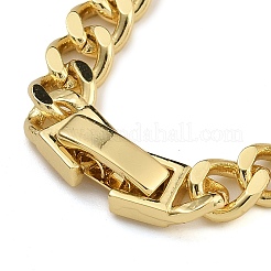 Браслеты из латуни с фианитами и микропаве из звеньев и подвесок BJEW-K261-08G-05