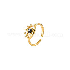 Bagues manchettes ouvertes en acier inoxydable 304 ornées de strass pour femmes&nbsp;JH7101-1