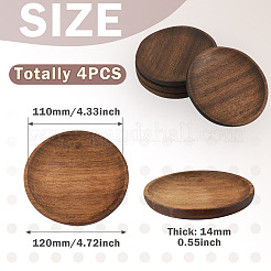 4 tapis de tasse en bois.&nbsp;AJEW-MB0001-18A