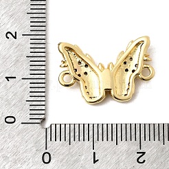 Breloques connecteur papillon en laiton micro pavé de zircones cubiques transparentes&nbsp;KK-A296-47A-G