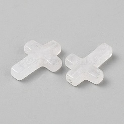 Decoraciones de exhibición de cruz de jade blanco natural&nbsp;G-WH0016-55A-06