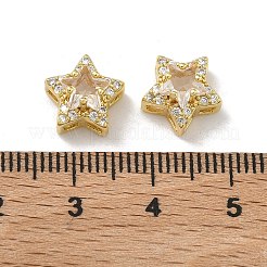 Micro latón allanan charms de la diapositiva de circonio cúbico&nbsp;KK-D226-02G-08