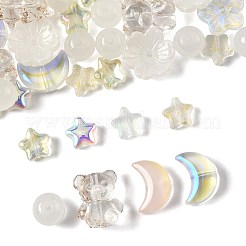 122шт. 8 стиля гальванических прозрачных стеклянных бусин&nbsp;EGLA-FS0001-51