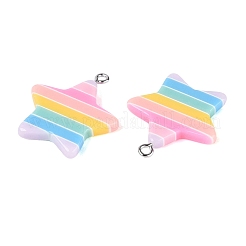 Harzanhänger mit Regenbogensternen&nbsp;CRES-O003-01