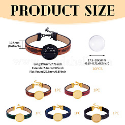 5 pz kit fai da te per realizzare braccialetti in cordino di pelle PU&nbsp;DIY-TA0012-05G