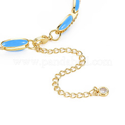 Bracciale da donna con catena a maglie in ottone micro pavé di zirconi cubici&nbsp;BJEW-T020-05G-02