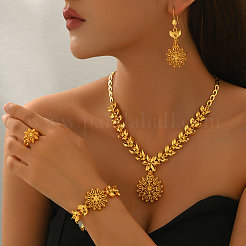 Комплекты из винтажного сплава с полыми цветами&nbsp;AC4894