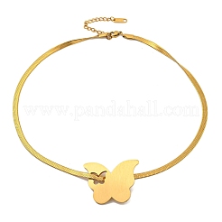 Ожерелья из нержавеющей стали 304 в виде змеиной цепи NJEW-P311-02A-G