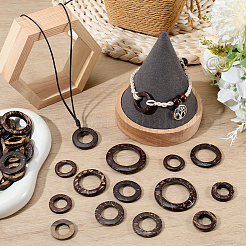 200 Stück 4 Stile Kokosnuss-Verbindungsringe&nbsp;COCO-SC0001-04