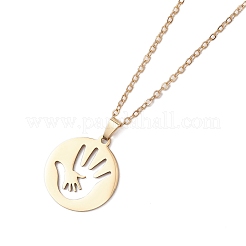 Ожерелье с подвеской из нержавеющей стали 304 ко дню матери NJEW-TA00194-04