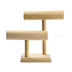 2-ярусные деревянные стенды для браслетов с Т-образными стержнями BDIS-F005-02A