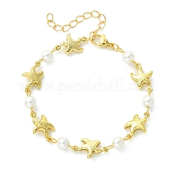 Bracelet à maillons en acier inoxydable 304 et perles de nacre (4 pièce) pour femme&nbsp;BJEW-JB13815