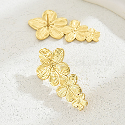 Серьги-гвоздики с подвесками в виде цветка из нержавеющей стали 201&nbsp;PT2321