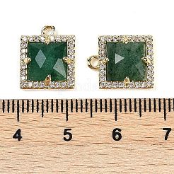 Natürliche grüne Erdbeerquarz facettierte quadratische Charms&nbsp;G-I375-06G-07