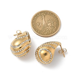 Серьги-гвоздики в форме капли из нержавеющей стали 304 EJEW-B108-07G