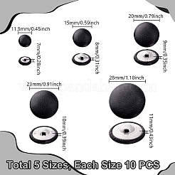 50 шт. 5 стиля 1-дырочные пуговицы из искусственной кожи с алюминием BUTT-GA0001-35