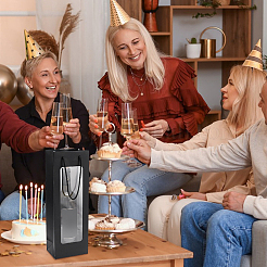 Бумажные подарочные пакеты для вина с видимым окном&nbsp;ABAG-WH0039-50A