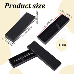 長方形の紙ペン収納ケース  ギフト用の箱  ブラック  175x51x21mm&nbsp;AJEW-WH0709-276A