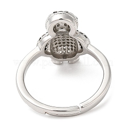 Регулируемые кольца с цирконием в виде пингвина RJEW-K247-01P