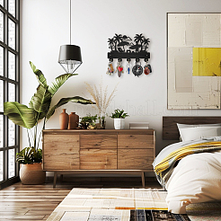 Настенные вешалки из дерева и железа&nbsp;HJEW-WH0055-063