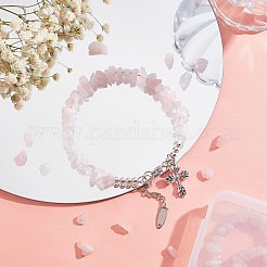 3 нить бусин из натурального розового кварца&nbsp;G-BC0001-23