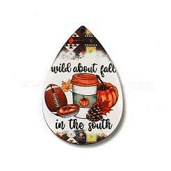 Большие подвески из дерева с односторонним принтом WOOD-H102-04C