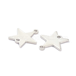真鍮製リンクコネクター  長持ちメッキ  スター  プラチナメッキ  13x12x1mm  穴：1.2mm&nbsp;KK-K250-18P