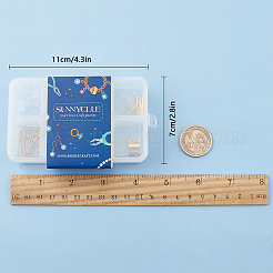 DIYイヤリング作成キット  304ステンレススチールアズキチェーン、ビーズキャップ、ピアスフック付き  鉄製ピンセットと真鍮製広帯域リング部品  ゴールドカラー  3x2x0.5mm&nbsp;DIY-SC0011-89G