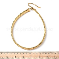 Collares de cadena de serpiente plana de acero inoxidable 304 de 12 mm para mujer&nbsp;NJEW-U049-01G