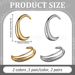 4 шт. 4 стиля С-образных серег из сплава EJEW-GO0002-30