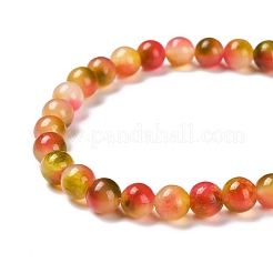 Perles de jade blanches naturelles teintes rondelles facettées&nbsp;G-D073-01A