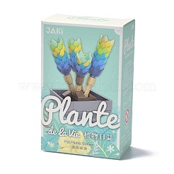 プラスチック多肉植物植物ビルディングブロックDIYおもちゃセット  多肉植物盆栽モデル  ギフトの家の装飾のため  カラフル  65x70x90mm&nbsp;DIY-I077-03