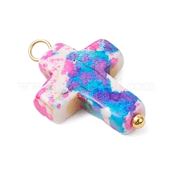 6шт 6 цвета окрашенные подвески из синтетической бирюзы PALLOY-JF04129-02