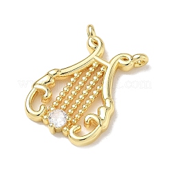 Messing micro pave klare zirkonia anhänger&nbsp;KK-D289-01G-03
