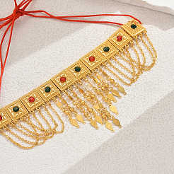 Рамадан и Ид Мубарак латунные колье с квадратными кисточками в ближневосточном стиле для женщин QC1236