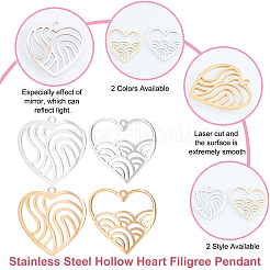 16 шт. 4 стиля ионного покрытия (IP) 201 подвески из нержавеющей стали&nbsp;STAS-DC0001-06