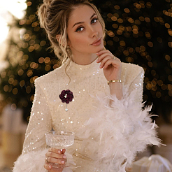 10 шт. броши из полиэстера с цветком 5 цветов&nbsp;JEWB-FH0002-46