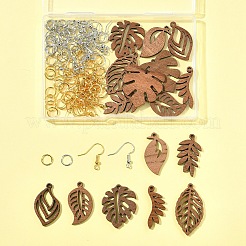 Наборы для изготовления висячих сережек в форме листьев своими руками DIY-FS0008-63A