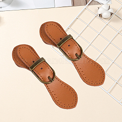 Вырезанная полая 2шт кожаная пряжка-тогл&nbsp;AJEW-CL0001-26B