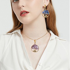 20 шт. 4 стиля натуральный смешанный каменный чип европейские подвески с подвесками&nbsp;G-SZ0002-18